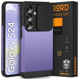 Pouzdro pro Samsung Galaxy S24, ERBORD CamProtect Slide Camera, fialové