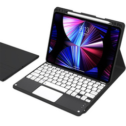 Pouzdro + klávesnice iPad 10.2 2021 / 2020 / 2019 / Air 10.5 2019, Leather Pen Slot TouchPad, černé