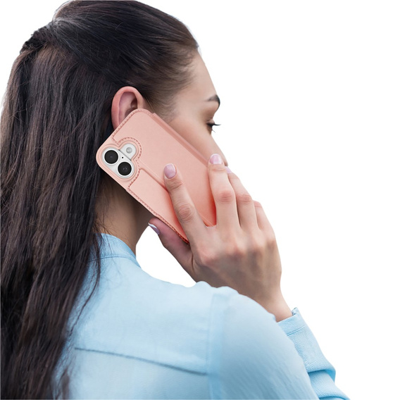 Dux Ducis pouzdro pro iPhone 17, Skin Pro, s klopou, s přihrádkou na kartu, růžové