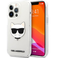 Pouzdro Karl Lagerfeld pro iPhone 13 Pro Max, Choupette Head, průhledné