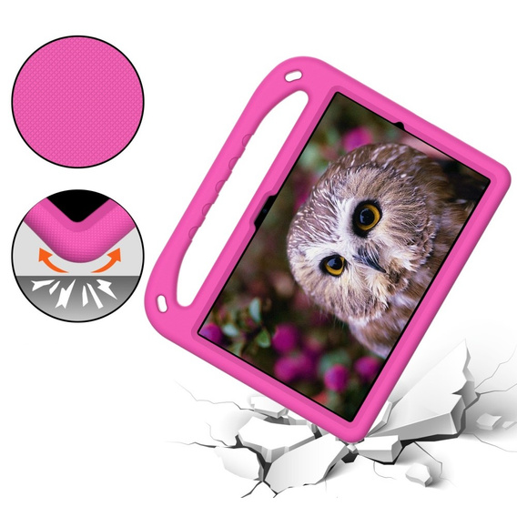 Dětské pouzdro pro Samsung Galaxy Tab A8 10.5, dětské pouzdro s rukojetí, růžové
