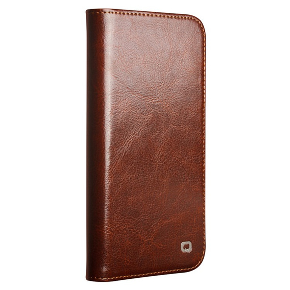 Flipové pouzdro pro Iphone 16E, QIALINO Leather Wallet, hnědé