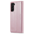 CASEME flipové pouzdro pro Samsung Galaxy S21 FE, Waxy Textured, růžové