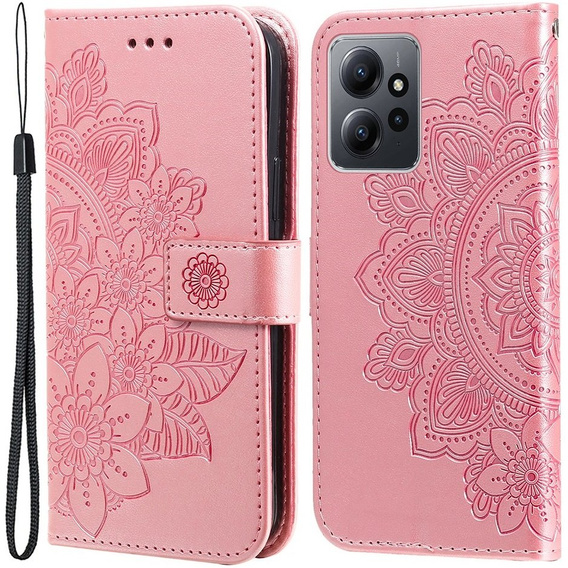 Klopové pouzdro pro Xiaomi Redmi Note 12 4G, Mandala Flower, růžové