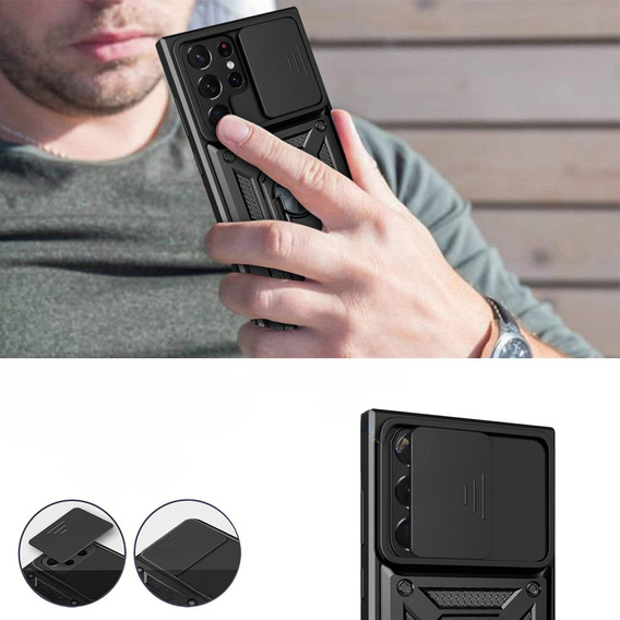 Pouzdro pro Samsung Galaxy S23 Ultra, CamShield Slide, černé