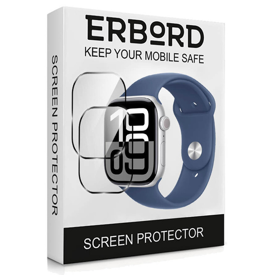 2x hybridní sklo ERBORD pro Apple Watch 10/11 46mm
