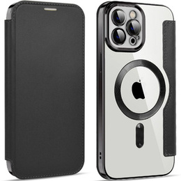 Klopové pouzdro pro iPhone 11 Pro Max, RFID Wallet MagSafe CamShield, černé
