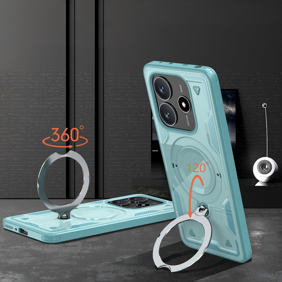 Pouzdro pro Xiaomi Redmi Note 14 5G, Military MagSafe, modré + 9H sklo