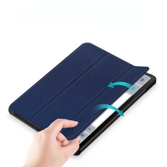 Pouzdro pro Samsung Galaxy Tab S9 FE+ Plus, Smartcase s prostorem pro stylus, námořnicky modré