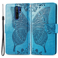 Klopové pouzdro pro Xiaomi Redmi 9, Butterfly, modré