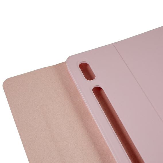 Pouzdro + klávesnice Galaxy Tab S7+ Plus / S8+ Plus /S7 FE T730 T733, Pen Slot, růžové rose gold