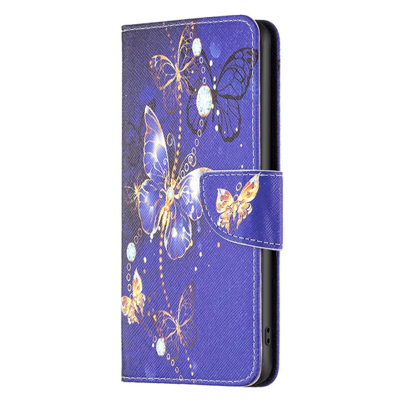 Klopové pouzdro pro Xiaomi Redmi Note 13 5G, Wallet, Butterflies fialové