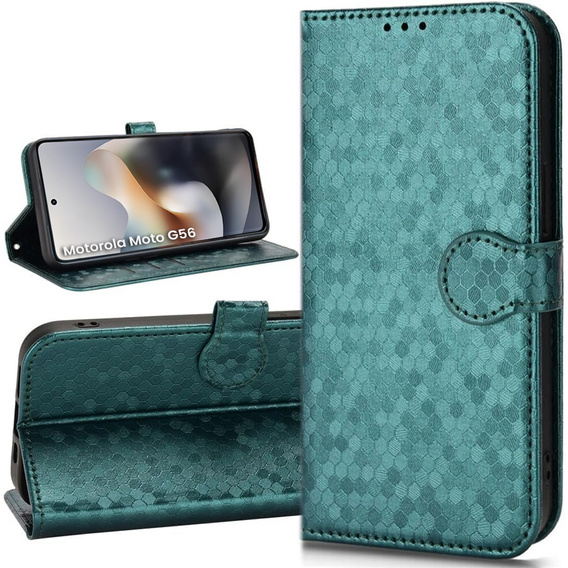 Flipové pouzdro pro Motorola Moto G56 5G, Wallet Rhombus, zelené