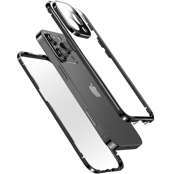 Pouzdro pro iPhone 16 Pro, Magnetic Dual Glass, černé
