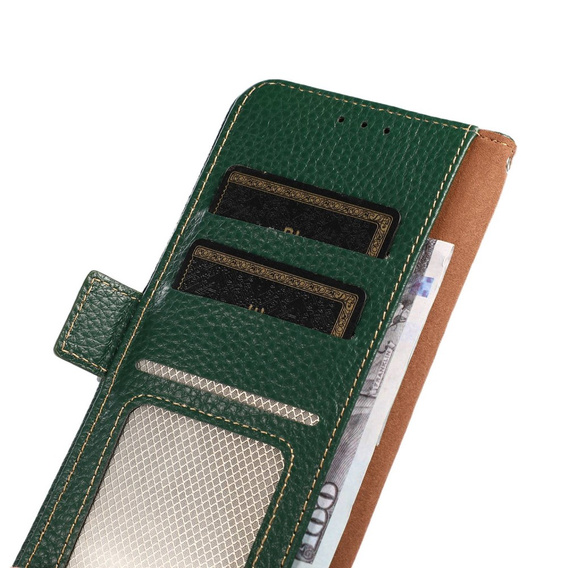 KHAZNEH RFID pouzdro pro Samsung Galaxy S23 Ultra, Litchi Texture, zelené