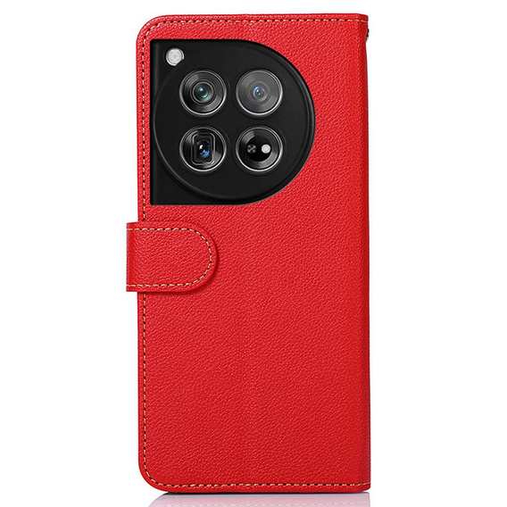 Flipové pouzdro pro OnePlus 12 5G, KHAZNEH RFID, červené / černé