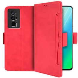 Klopové pouzdro pro Poco F5 Pro 5G, Card Slot, červené