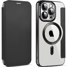 Klopové pouzdro pro iPhone 13 Pro, RFID Wallet MagSafe CamShield, černé