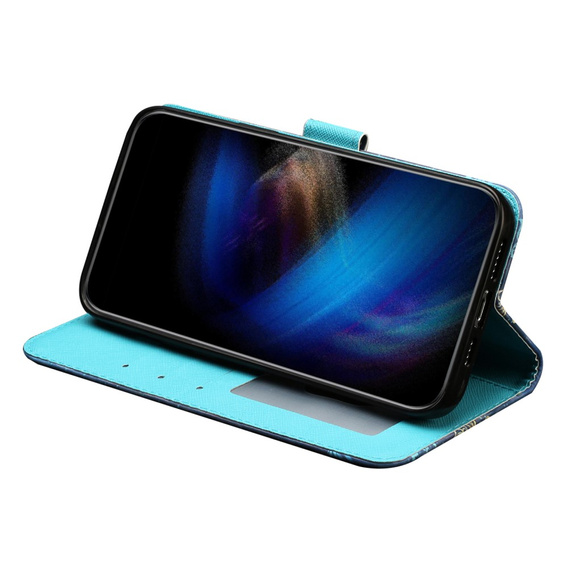 Klopové pouzdro pro Samsung Galaxy A35 5G, Wallet, Butterflies modré