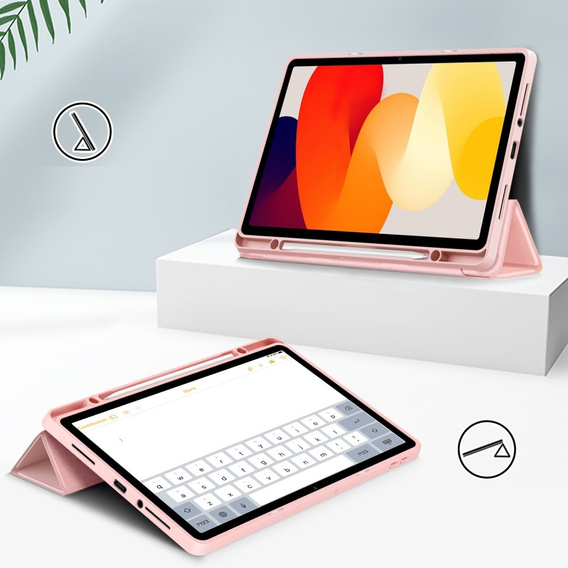 Pouzdro pro Xiaomi Redmi Pad SE 11", Smartcase Hybrid, se slotem na stylus, růžové