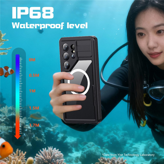 Vodotěsné pouzdro Redpepper MagSafe pro Samsung Galaxy S26 Ultra, černé