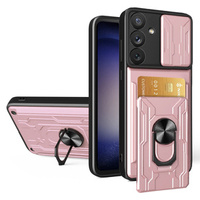 Pancéřové pouzdro pro Samsung Galaxy A54 5G, Camera Slide Card Slot, růžové rose gold