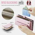 Pouzdro CASEME pro Samsung Galaxy S25 FE, RFID Leather Wallet, s popruhem přes rameno, růžové