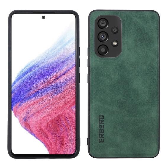 Pouzdro pro Samsung Galaxy A53, ERBORD Business, s držákem do auta, zelené
