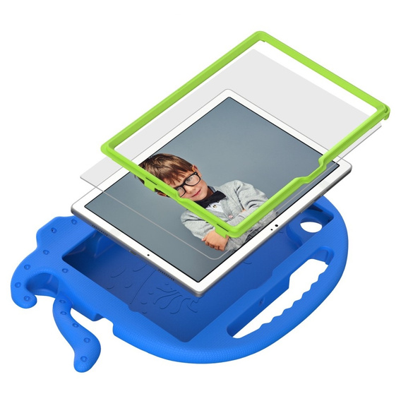 Dětské pouzdro pro Samsung Galaxy Tab A8 10.5, s rukojetí, chobotnice, modré