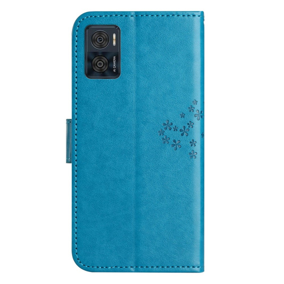 Klopové pouzdro pro Motorola Moto E22 / E22i, Wallet, tree i sowy, modré