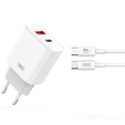 Síťová nabíječka XO CE12, USB-C, 20W + kabel USB-C - Lightning, bílá