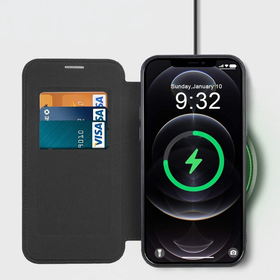 Klopové pouzdro pro iPhone 12 Pro Max, RFID Wallet MagSafe CamShield, černé