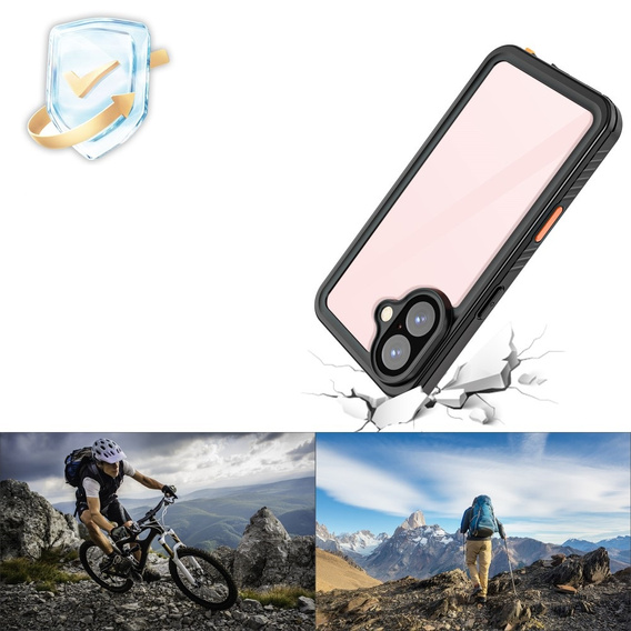 Vodotěsné pouzdro IP68 pro iPhone 16, černé