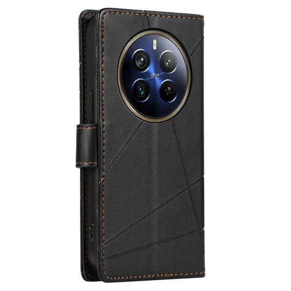 Pouzdro s klopou pro Realme 12 Pro 5G / 12 Pro+ 5G, Leather Line Wallet, černé