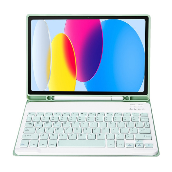 Pouzdro + klávesnice iPad 10.9 2022 10 Gen, Pen Slot, světle zelené