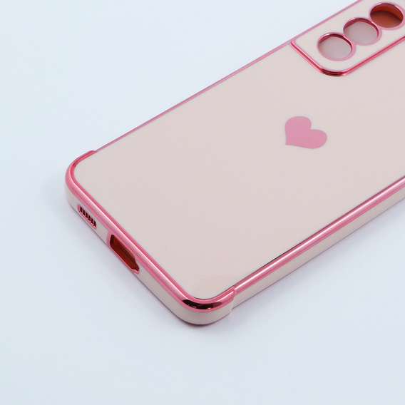 Pouzdro pro Samsung Galaxy S21 FE, Electro heart, růžové rose gold