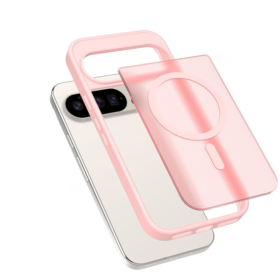 Matné pouzdro pro Google Pixel 10 / 10 Pro, pro MagSafe, průsvitné růžové