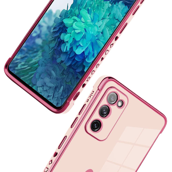 Pouzdro pro Samsung Galaxy S20 FE, Electro heart, růžové rose gold