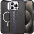 Pouzdro pro iPhone 15 Pro Max, Carbon Fiber MagSafe, černé