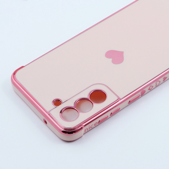 Pouzdro pro Samsung Galaxy S21 FE, Electro heart, růžové rose gold