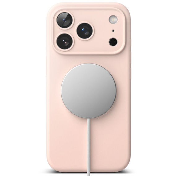 Pouzdro Ringke pro iPhone 17 Pro Max, silikonové magnetické pouzdro MagSafe, Pink Sand