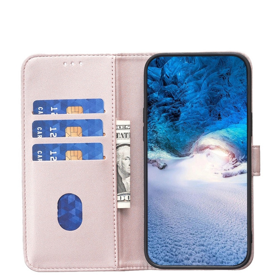 Klopové pouzdro pro Samsung Galaxy A35 5G, BINFEN Wallet, růžové