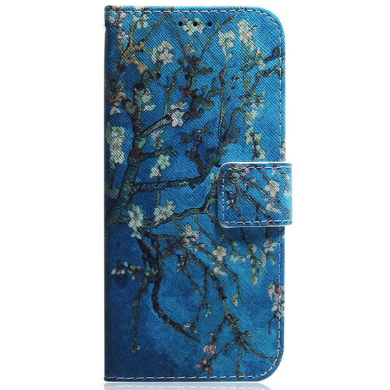 Klopové pouzdro pro Oppo A17, Wallet flowers, modré