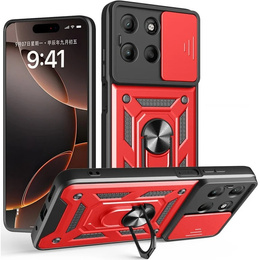 Pouzdro pro Motorola Moto G15 / Motorola Moto G15 Power, CamShield Slide, červené