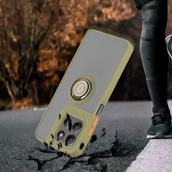 Pouzdro pro Motorola Moto G15 / Motorola Moto G15 Power, Frosted Ring, zelené