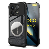 Pouzdro pro Xiaomi Poco F6 Pro, s magnetickou fólií, transparentní / černé