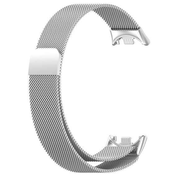 Milánský náramek s pouzdrem pro Xiaomi Smart Band 10 / 9 / 8, stříbrný