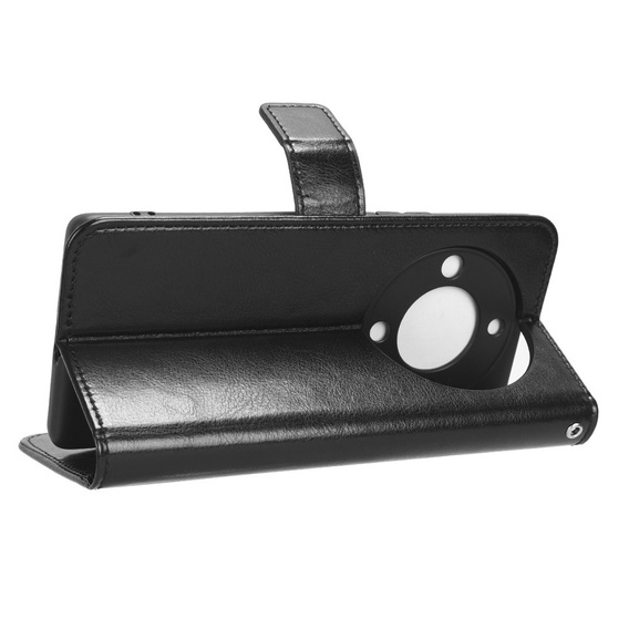 Klopové pouzdro pro Honor Magic 5 Lite, Crazy Horse Wallet, černé