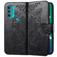 Klopové pouzdro pro Motorola Moto G71 5G, Butterfly, černé