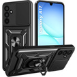 Pancéřové pouzdro pro Samsung Galaxy A17 5G, s ochranou fotoaparátu, se stojánkem, černé